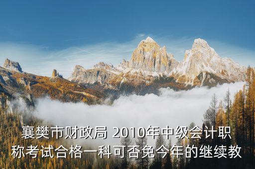 襄樊市財(cái)政局 2010年中級(jí)會(huì)計(jì)職稱(chēng)考試合格一科可否免今年的繼續(xù)教