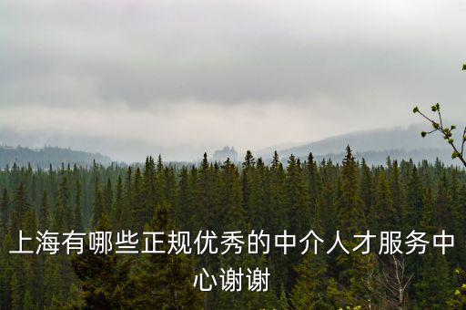 上海有哪些正規優秀的中介人才服務中心謝謝