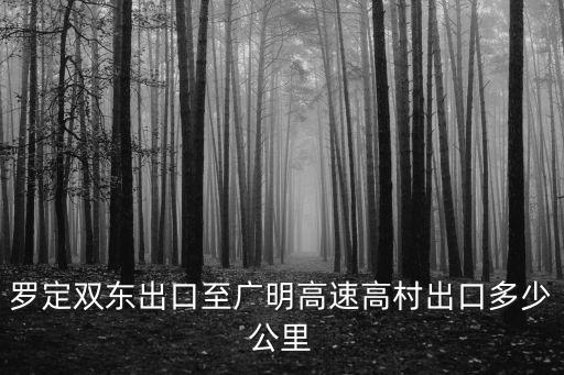 羅定雙東出口至廣明高速高村出口多少公里