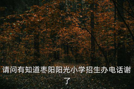 請問有知道棗陽陽光小學招生辦電話謝了