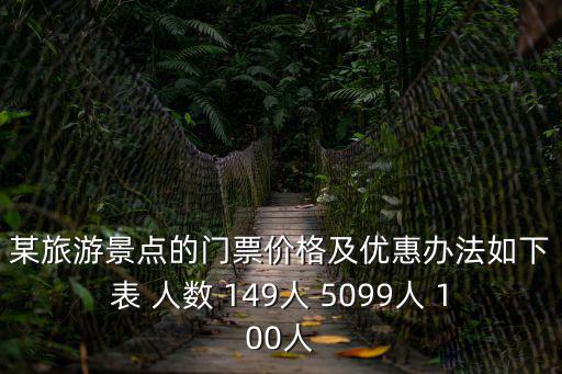 某旅游景點(diǎn)的門(mén)票價(jià)格及優(yōu)惠辦法如下表 人數(shù) 149人 5099人 100人
