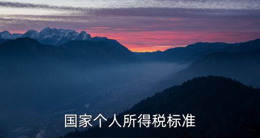 國家個人所得稅標準