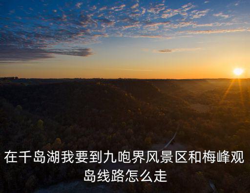 在千島湖我要到九咆界風景區和梅峰觀島線路怎么走