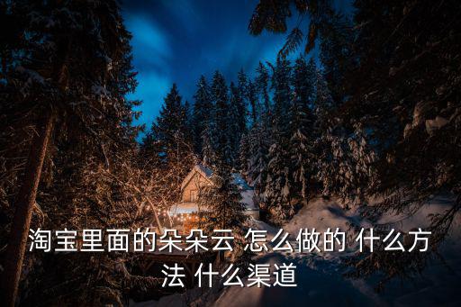 淘寶里面的朵朵云 怎么做的 什么方法 什么渠道