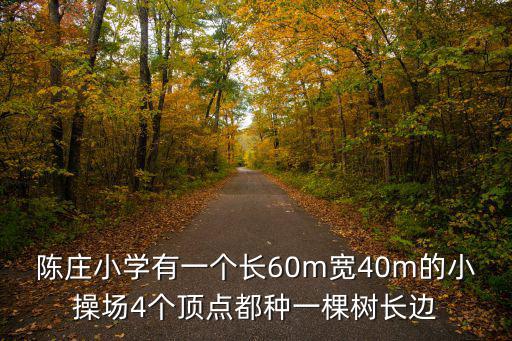 陳莊小學(xué)有一個(gè)長(zhǎng)60m寬40m的小操場(chǎng)4個(gè)頂點(diǎn)都種一棵樹長(zhǎng)邊