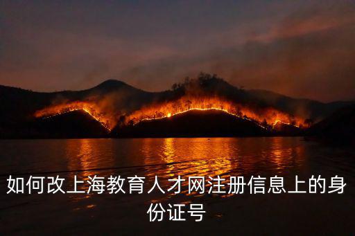 如何改上海教育人才網注冊信息上的身份證號