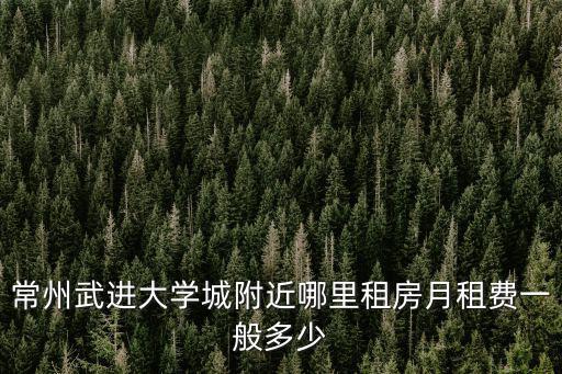 常州武進大學城附近哪里租房月租費一般多少