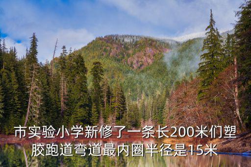 市實驗小學新修了一條長200米們塑膠跑道彎道最內圈半徑是15米