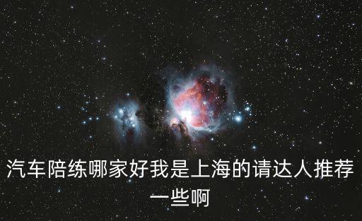 汽車陪練哪家好我是上海的請(qǐng)達(dá)人推薦一些啊
