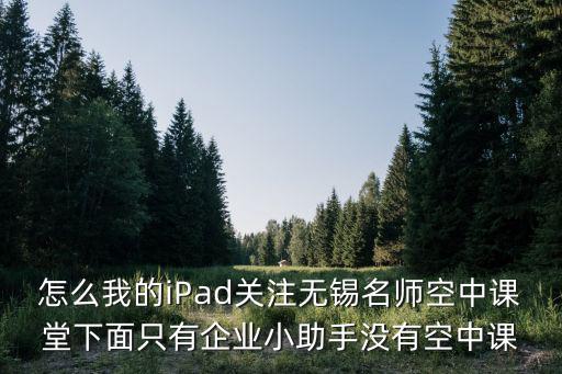 怎么我的iPad關(guān)注無(wú)錫名師空中課堂下面只有企業(yè)小助手沒(méi)有空中課