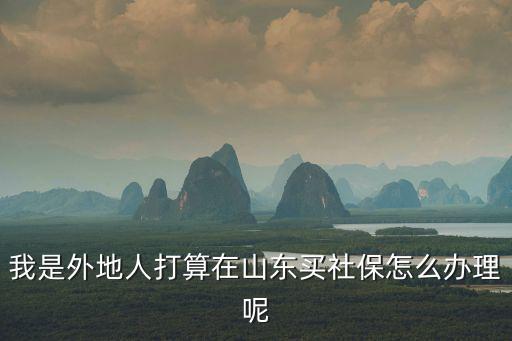 我是外地人打算在山東買社保怎么辦理呢
