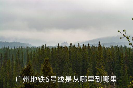 地鐵六號線線路圖，廣州地鐵六號線途經站