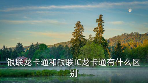 銀聯(lián)龍卡通和銀聯(lián)IC龍卡通有什么區(qū)別