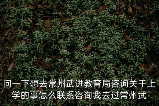 問一下想去常州武進教育局咨詢關于上學的事怎么聯系咨詢我去過常州武