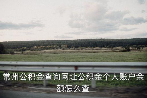 常州公積金查詢網址公積金個人賬戶余額怎么查