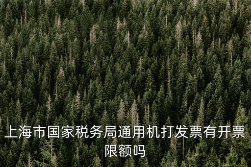 上海市國家稅務(wù)局通用機打發(fā)票有開票限額嗎
