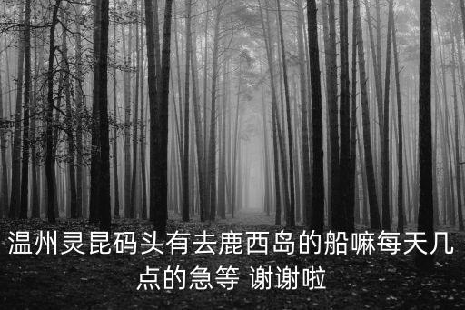 鹿西島，洞頭到鹿西都是幾點(diǎn)開(kāi)船的