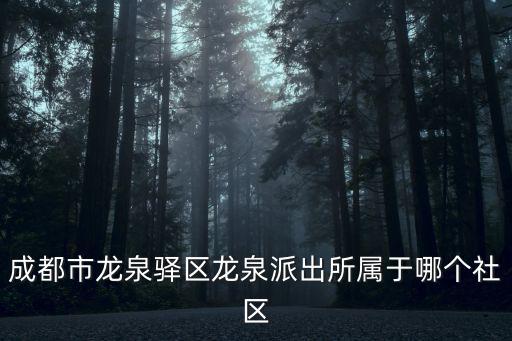 成都市龍泉驛區龍泉派出所屬于哪個社區