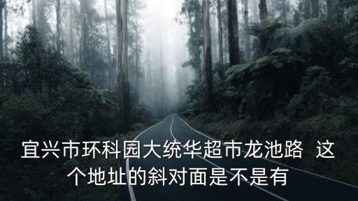 龍池路，宜興市環(huán)科園大統(tǒng)華超市龍池路  這個地址的斜對面是不是有