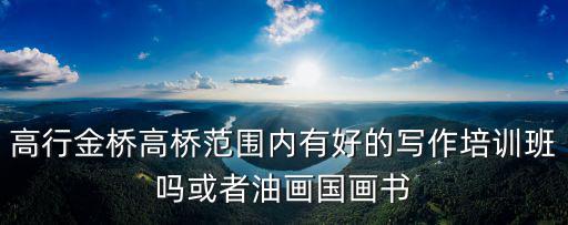 高行金橋高橋范圍內有好的寫作培訓班嗎或者油畫國畫書