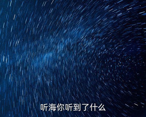 聽海你聽到了什么