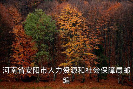 河南省安陽市人力資源和社會保障局郵編