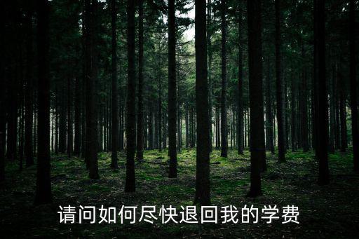 退學費，請問如何盡快退回我的學費