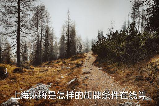 上海麻將是怎樣的胡牌條件在線等