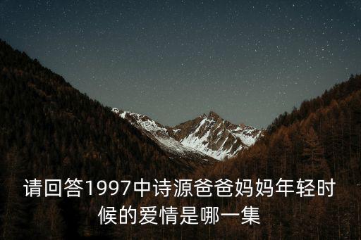 詩源，請回答1997中詩源爸爸媽媽年輕時候的愛情是哪一集