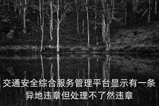 交通安全綜合服務(wù)管理平臺顯示有一條異地違章但處理不了然違章
