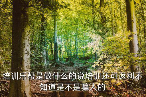 培訓樂幫是做什么的說培訓還可返利不知道是不是騙人的