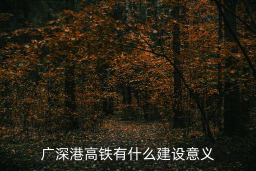 廣深港高鐵有什么建設意義