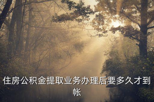 住房公積金提取業(yè)務(wù)辦理后要多久才到帳