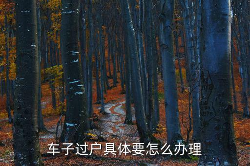 車子過戶具體要怎么辦理