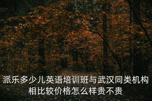 派樂(lè)少兒英語(yǔ)，派樂(lè)多少兒英語(yǔ)培訓(xùn)班與武漢同類機(jī)構(gòu)相比較價(jià)格怎么樣貴不貴