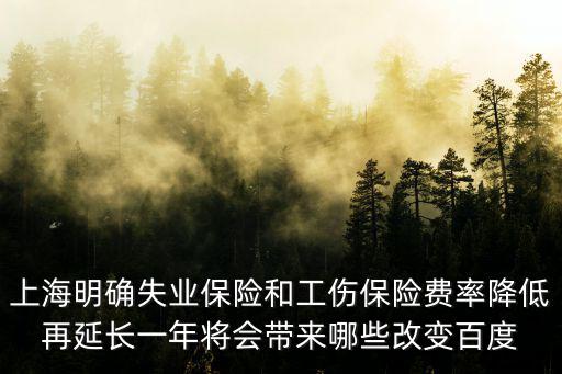 上海明確失業保險和工傷保險費率降低再延長一年將會帶來哪些改變百度