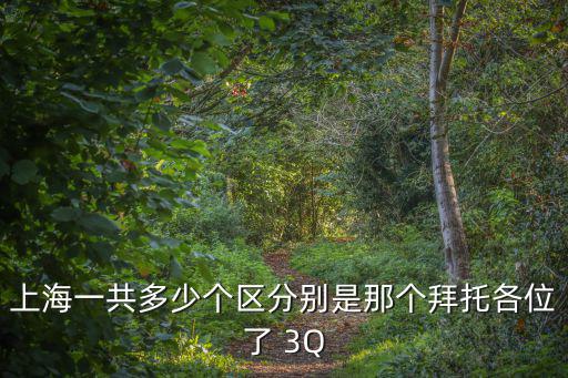 上海一共多少個區分別是那個拜托各位了 3Q