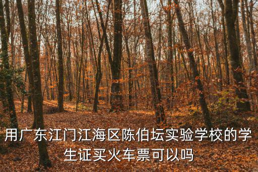 用廣東江門江海區陳伯壇實驗學校的學生證買火車票可以嗎