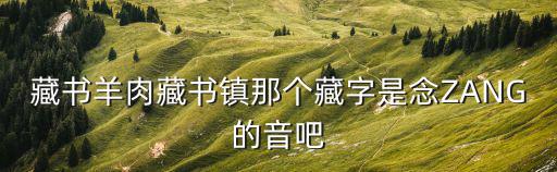 臧書羊肉，藏書羊肉怎么讀音