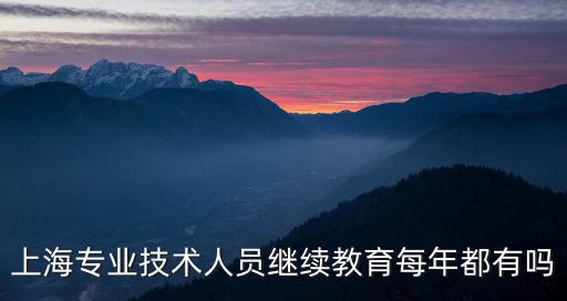 上海專業技術人員繼續教育每年都有嗎