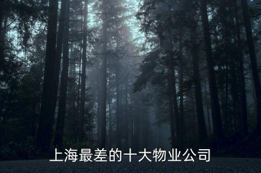 上海最差的十大物業公司