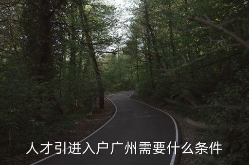 人才引進入戶廣州需要什么條件