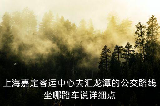 上海嘉定客運(yùn)中心去匯龍?zhí)兜墓宦肪€坐哪路車說(shuō)詳細(xì)點(diǎn)