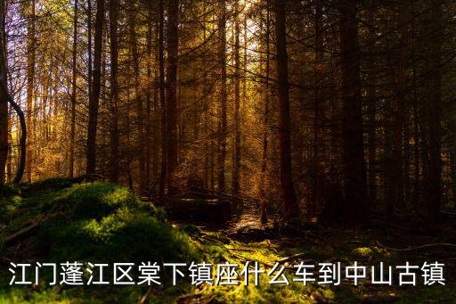 江門蓬江區(qū)棠下鎮(zhèn)座什么車到中山古鎮(zhèn)