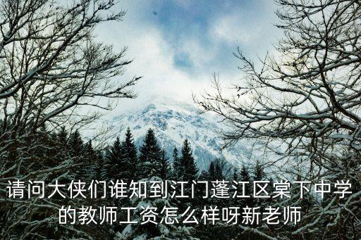 請(qǐng)問大俠們誰(shuí)知到江門蓬江區(qū)棠下中學(xué)的教師工資怎么樣呀新老師
