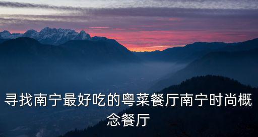 尋找南寧最好吃的粵菜餐廳南寧時尚概念餐廳