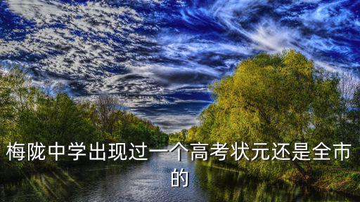 梅隴中學出現過一個高考狀元還是全市的