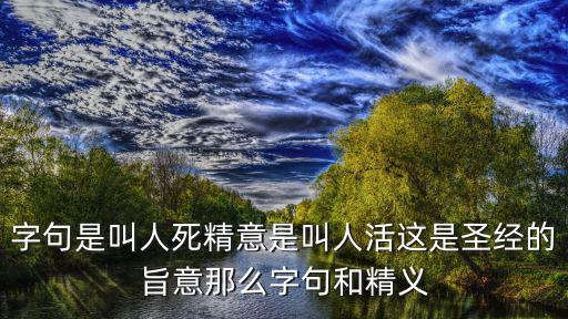 字句是叫人死精意是叫人活這是圣經的旨意那么字句和精義