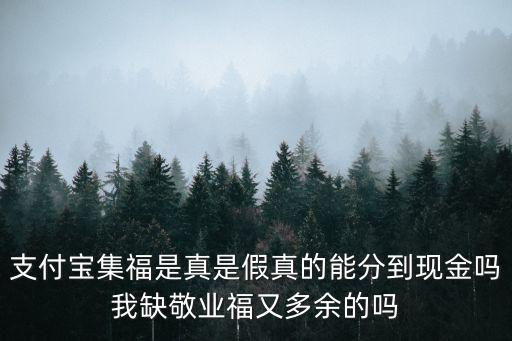 支付寶集福，支付寶集福是真是假真的能分到現(xiàn)金嗎我缺敬業(yè)福又多余的嗎