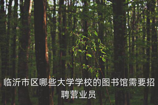 臨沂市區哪些大學學校的圖書館需要招聘營業員